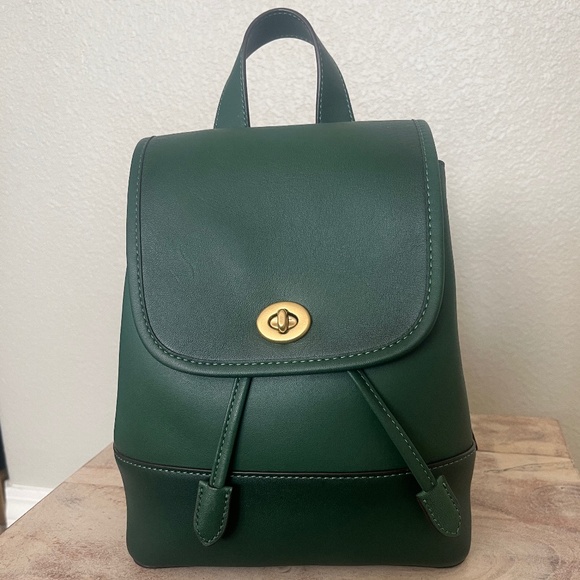 Coach Handbags - Coach Forest Green Backpack, Re-issue